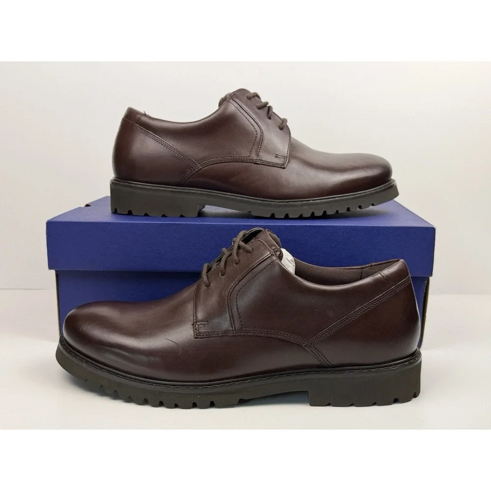 Rockport Maverick Plain Toe Oxford Mens‎ Size 11.5 Wide Dark Brown 200